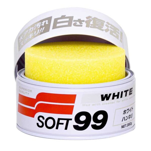 CERA WHITE CLEANER 350G SOFT99 PARA CARROS BRANCOS