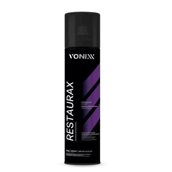 RESTAURAX AEROSSOL 400ML REVITALIZADOR DE PLASTICO SPRAY VONIXX